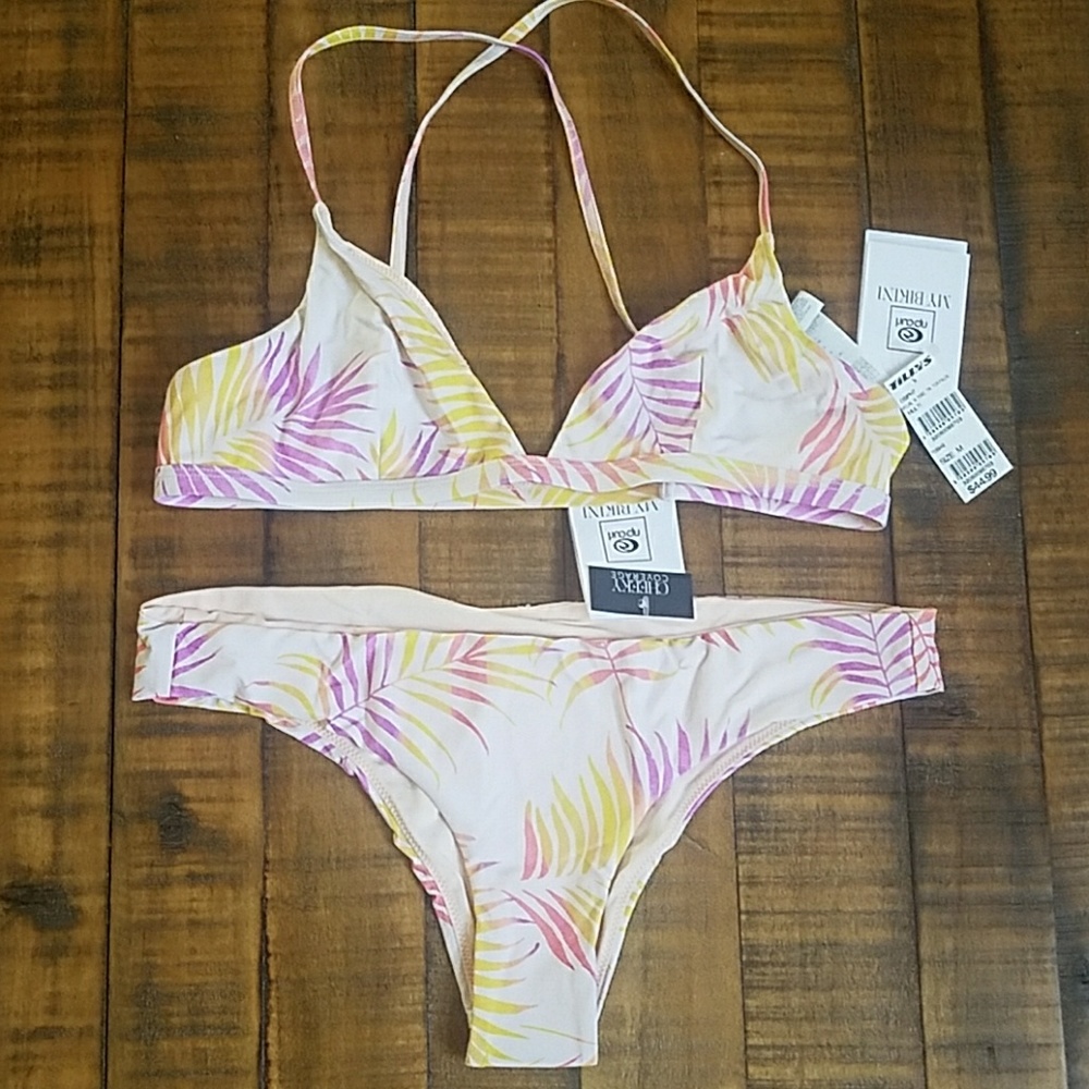 Rip Curl Palm Print Bikini Medium NWT